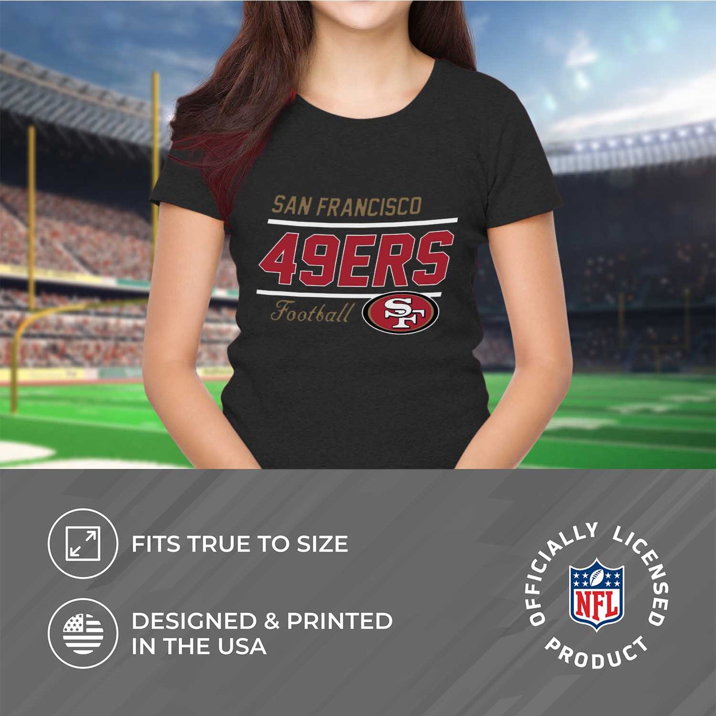 San Francisco 49ers NFL Womens Plus Size Relaxed Fit T-Shirt - Black