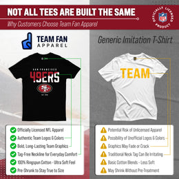 San Francisco 49ers Adult NFL Diagonal Fade Color Block T-Shirt - Black