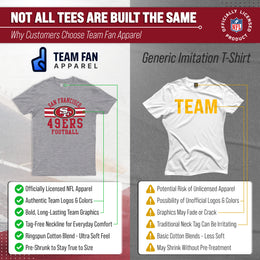 San Francisco 49ers NFL Adult Short Sleeve Team Stripe Tee - Sport Gray