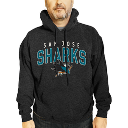 San Jose Sharks NHL Adult Unisex Powerplay Hooded Sweatshirt - Black Heather