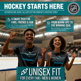 San Jose Sharks Adult NHL Heather Charcoal True Fan Hockey T-Shirt - Charcoal