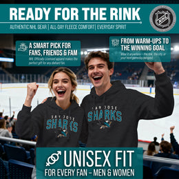 San Jose Sharks NHL Adult Unisex Powerplay Hooded Sweatshirt - Black Heather