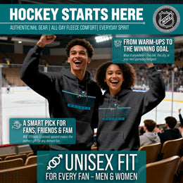 San Jose Sharks NHL Adult Heather Charcoal True Fan Hooded Sweatshirt Unisex - Charcoal