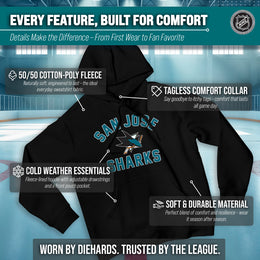 San Jose Sharks Hoodie Pullover Sweatshirt - Black