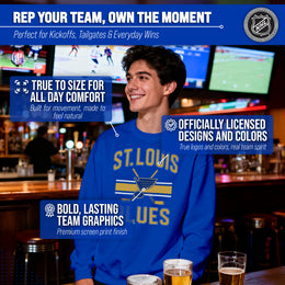 St. Louis Blues Adult NHL Faceoff Hockey Fleece Crewneck Sweatshirt - Royal