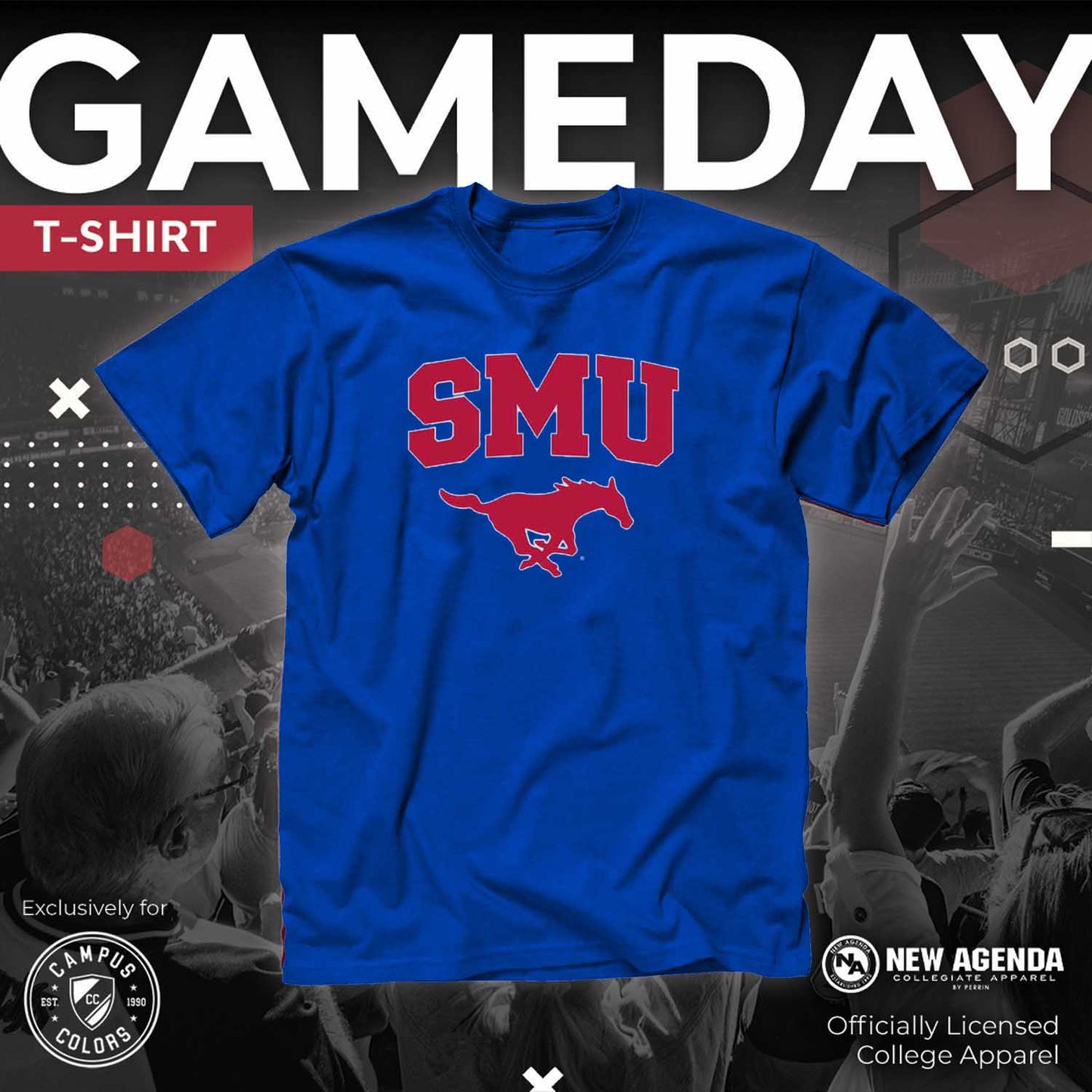 SMU Mustangs Campus Colors  Gameday Cotton T-Shirt - Royal