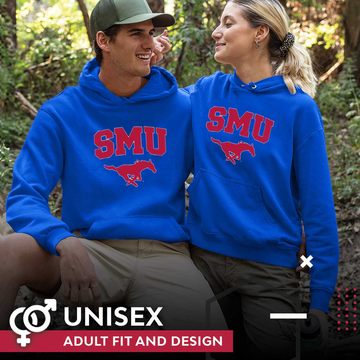 SMU Mustangs Arch & Logo Gameday Hoodie - Royal