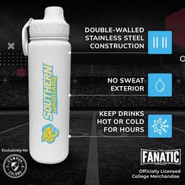 Southern University NCAA Stainless Steel Water Bottle - White