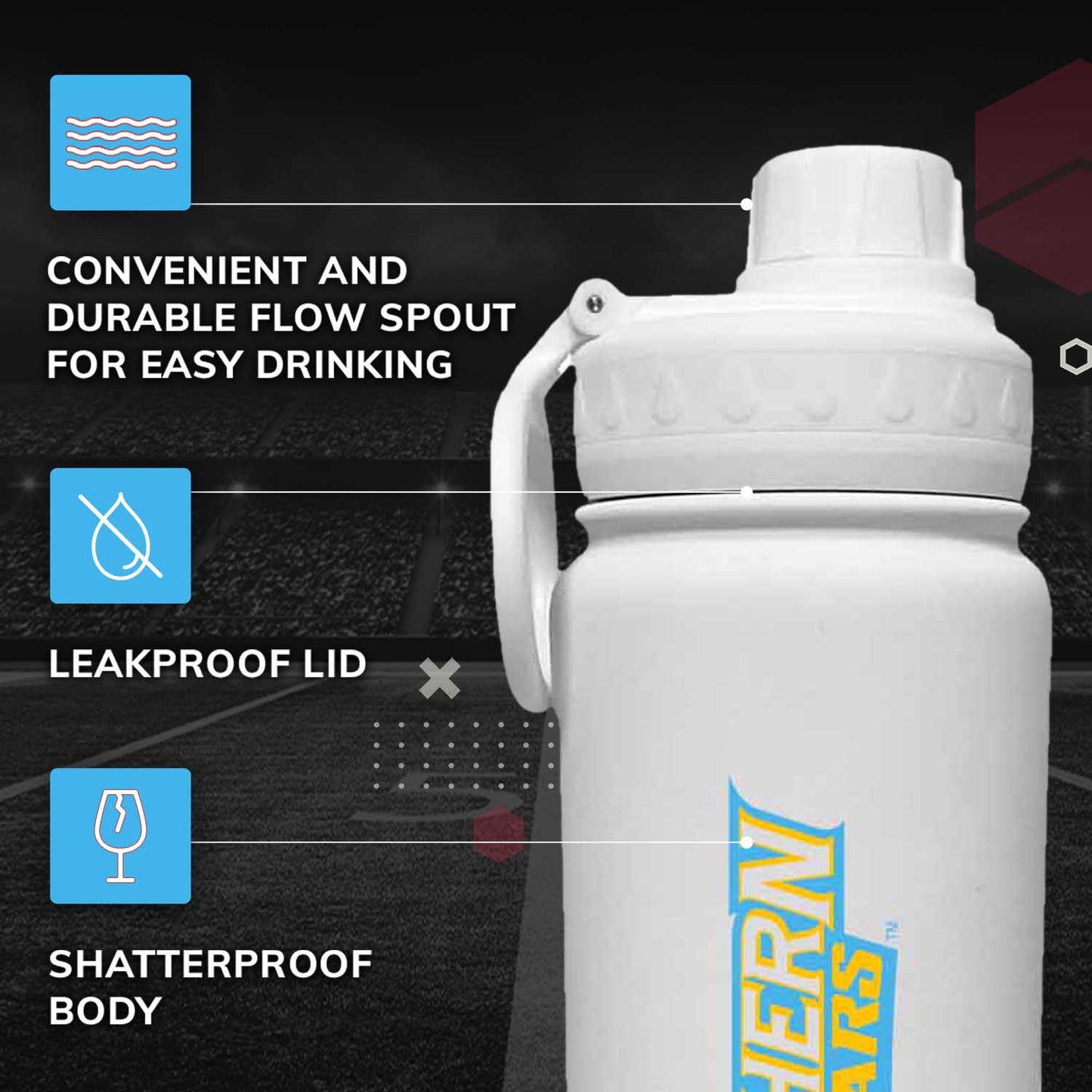 Southern University NCAA Stainless Steel Water Bottle - White