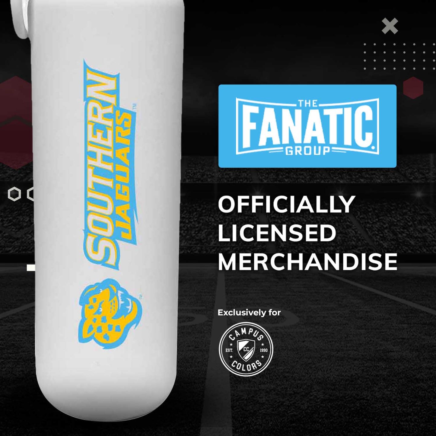 Southern University NCAA Stainless Steel Water Bottle - White