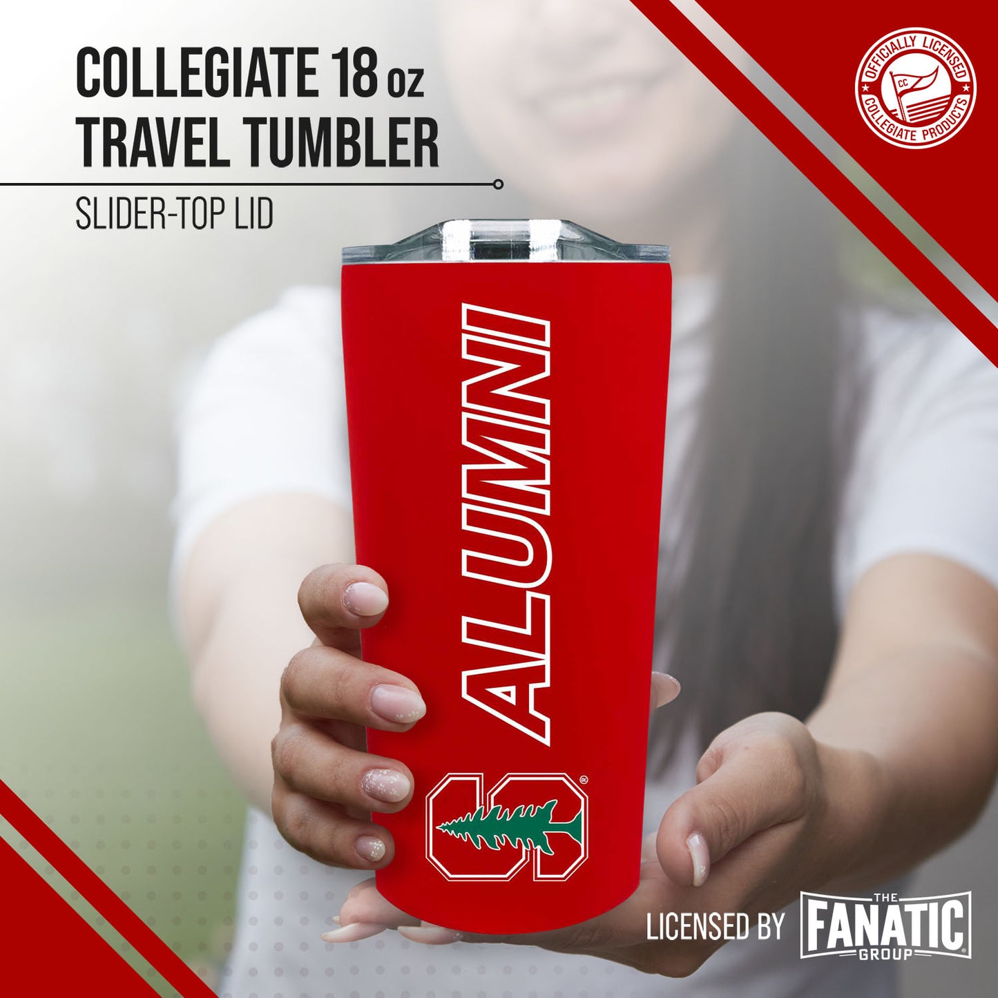 Stanford Cardinal Collegiate Stainless Steel Travel Tumbler for Alumni - Cardinal