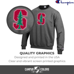 Stanford Cardinal Adult Mascot Fleece Crewneck - Charcoal
