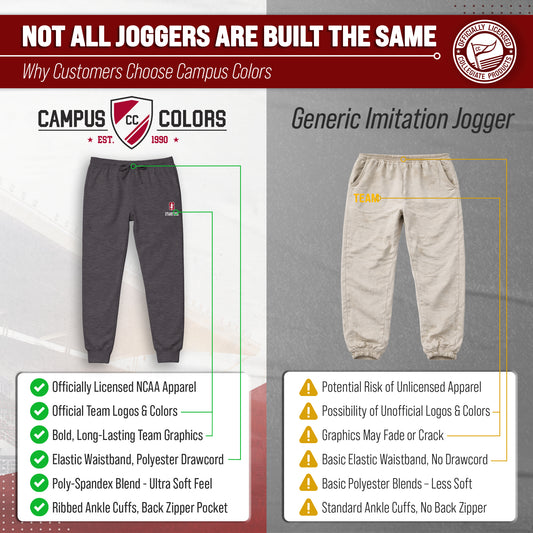 Stanford Cardinal NCAA Men’s University Cloud Jersey Performance Jogger Pants with Drawstring Waistband - Gray Heather