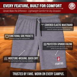 Stanford Cardinal NCAA Men’s University Athletic Performance Shorts - Gray Heather