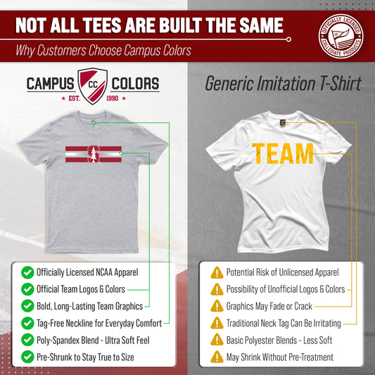 Stanford Cardinal Unisex NCAA Scholarship Cloud Jersey Athletic Short Sleeve Performance Tee - Gray Heather