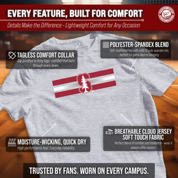 Stanford Cardinal Unisex NCAA Scholarship Cloud Jersey Athletic Short Sleeve Performance Tee - Gray Heather