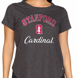 Stanford Cardinal NCAA Womens Tag-Less Ultra Soft Tailgate T-Shirt - Black Heather