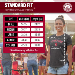 Stanford Cardinal NCAA Womens Tag-Less Ultra Soft Tailgate T-Shirt - Black Heather