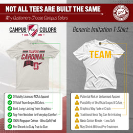 Stanford Cardinal NCAA Adult Unisex Varsity Club Pennant T-Shirt Tag-Less - Off White