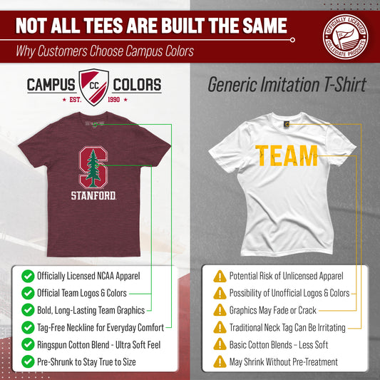 Stanford Cardinal Adult MVP Heathered Cotton Blend T-Shirt - Cardinal