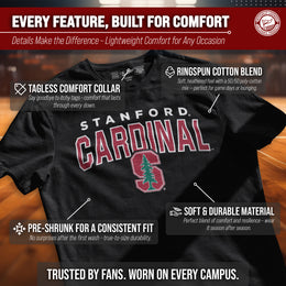 Stanford Cardinal NCAA Adult Unisex Starting Fresh T-Shirt - Black Heather