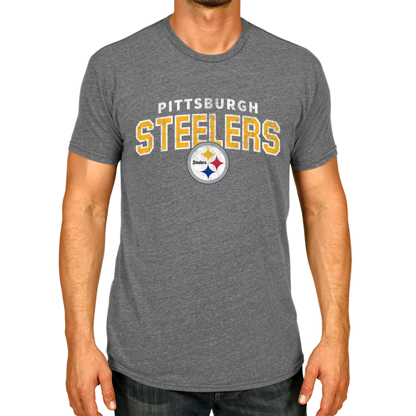 Pittsburgh Steelers NFL Starting Fresh Short Sleeve Heather T-Shirt - Sport Gray