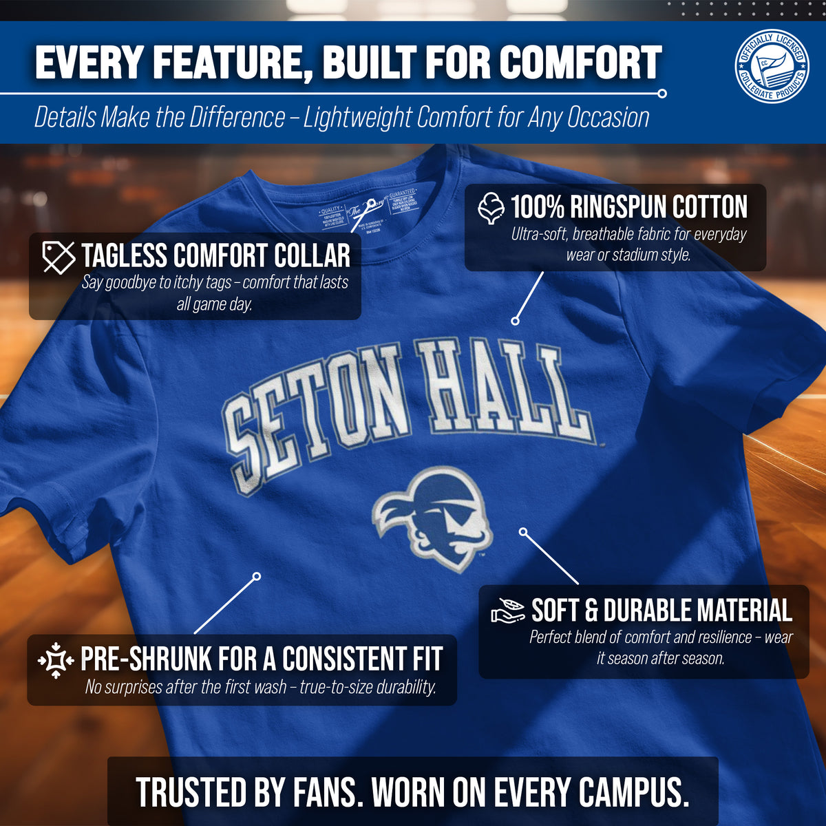 Seton Hall Pirates Gameday Cotton T-Shirt for Men and Women
