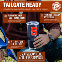 Syracuse Orange NCAA University 30oz Stainless Steel Vacuum Insulated Game Day Tumbler with Silicone Grip - Navy