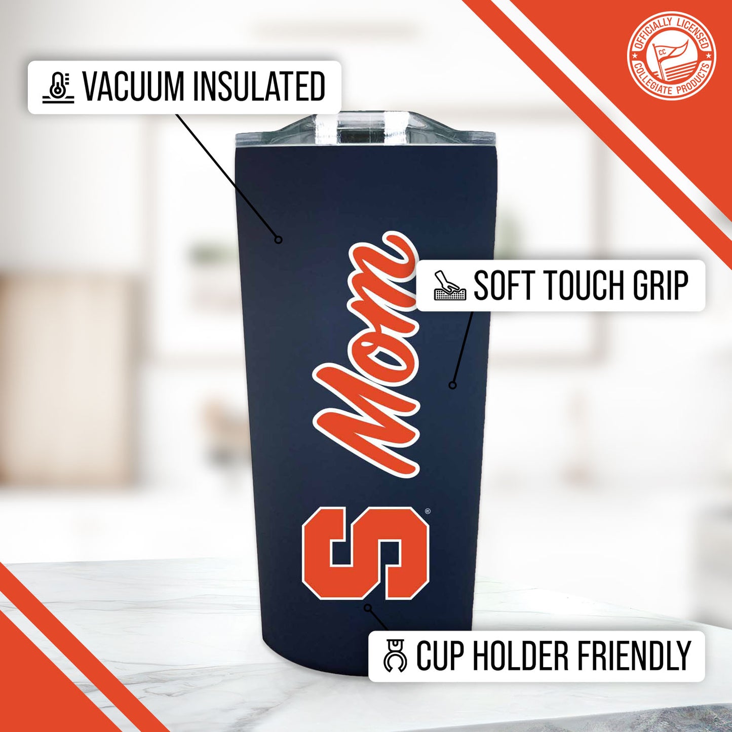 Syracuse Orange NCAA Stainless Steel Travel Tumbler for Mom - Navy
