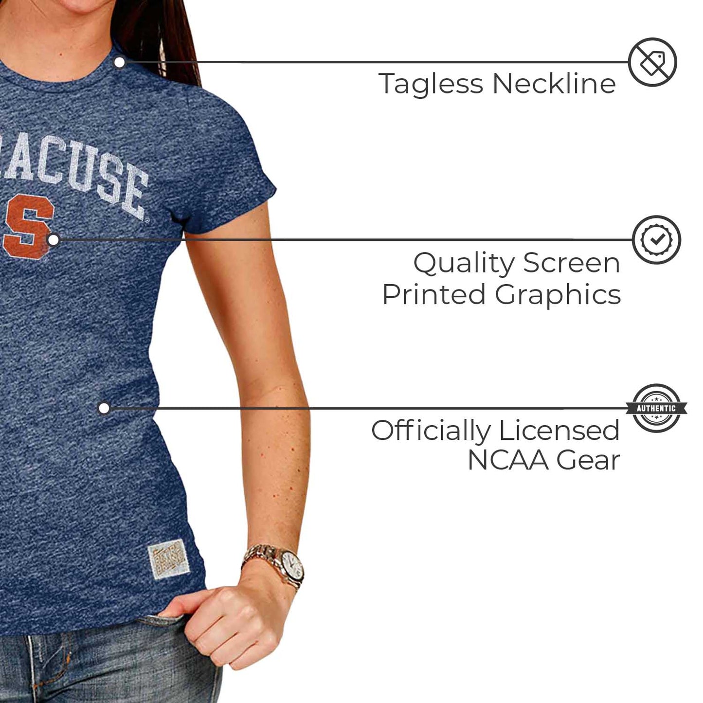 Syracuse Orange University Women's T-Shirt  - Navy