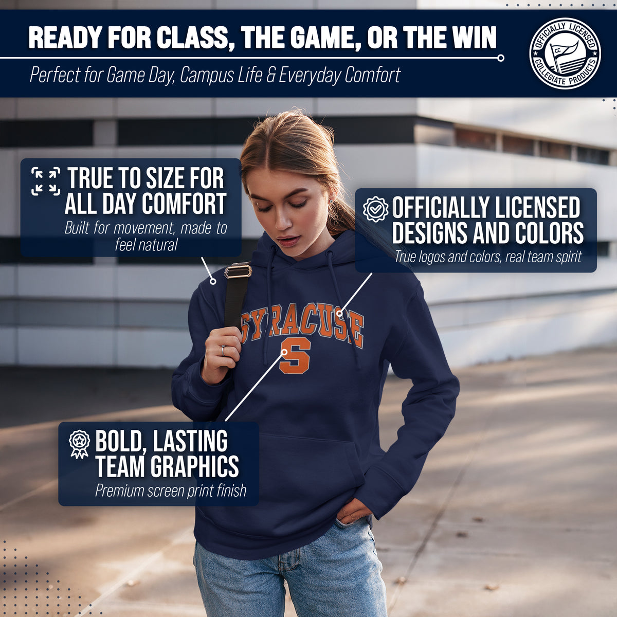 SYR Arch & Logo Gameday Hoodie - Navy