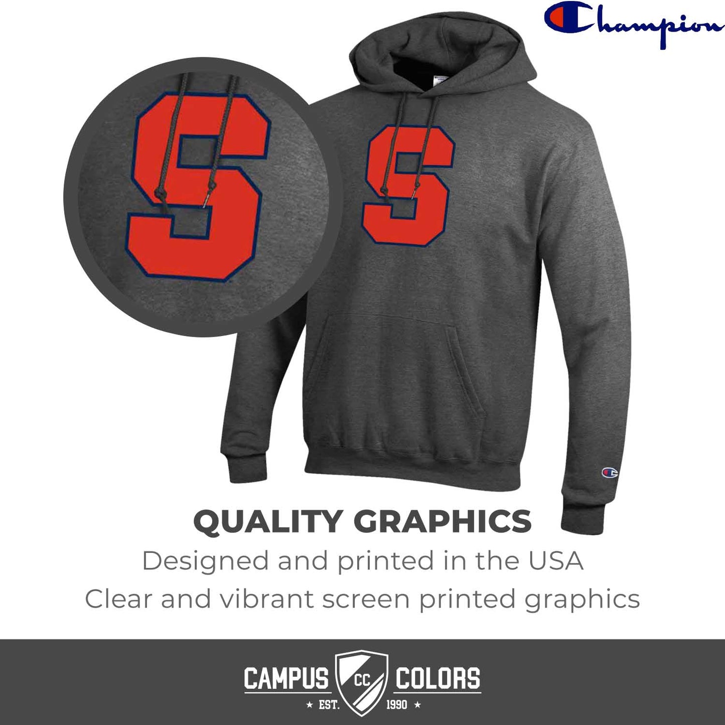 Syracuse Orange Adult Mascot Fleece Hooded Sweatshirt - Charcoal