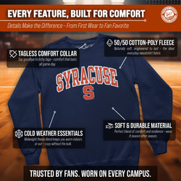 Syracuse Orange Adult Tackle Twill Crewneck - Navy