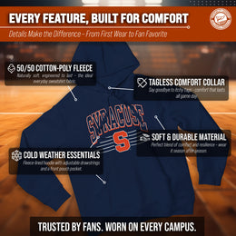 Syracuse Orange NCAA Adult Unisex Overtime Classics Hooded Fleece Sweatshirt - Navy