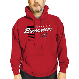 Tampa Bay Buccaneers NFL Adult Unisex Retro Script Ultra Soft Fleece Hooded Sweatshirt - Red
