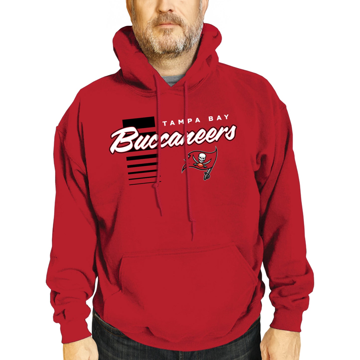 Tampa Bay Buccaneers NFL Adult Unisex Retro Script Ultra Soft Fleece Hooded Sweatshirt - Red