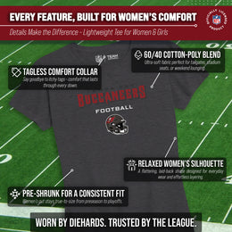 Tampa Bay Buccaneers Women's NFL Football Helmet Short Sleeve Tagless T-Shirt - Charcoal
