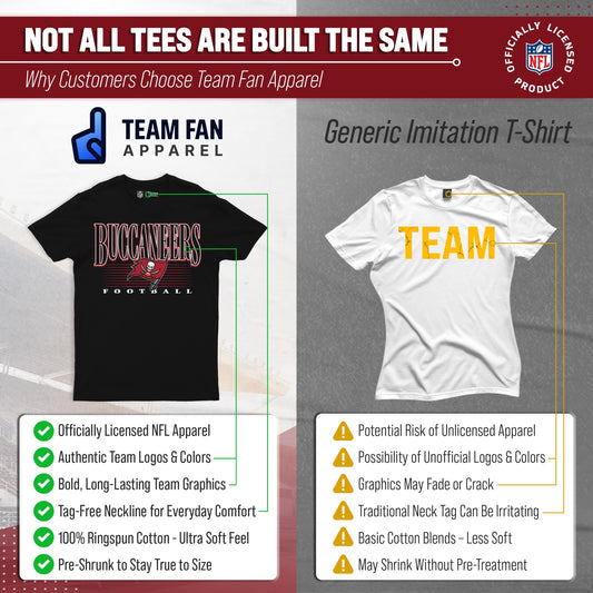 Tampa Bay Buccaneers NFL Adult Overtime Blueprint Tagless Tee Unisex - Black