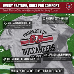 Tampa Bay Buccaneers NFL Adult Property Of T-Shirt - Sport Gray