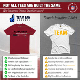 Tampa Bay Buccaneers Adult NFL Speed Stat Sheet T-Shirt - Cardinal