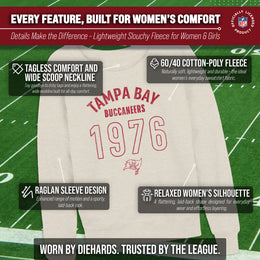 Tampa Bay Buccaneers NFL Womens Big Date French Terry Slouchy Top - Natural