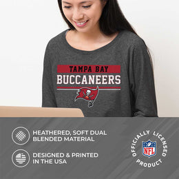 Tampa Bay Buccaneers NFL Womens Team Block French Terry Slouchy Top - Charcoal
