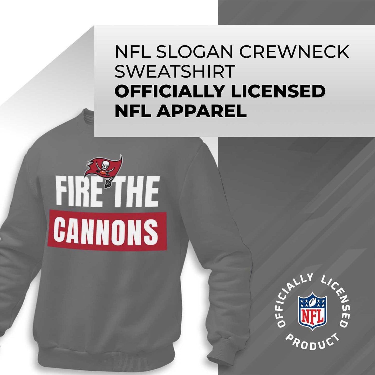 Tampa Bay Buccaneers NFL Adult Slogan Crewneck Sweatshirt - Sport Gray