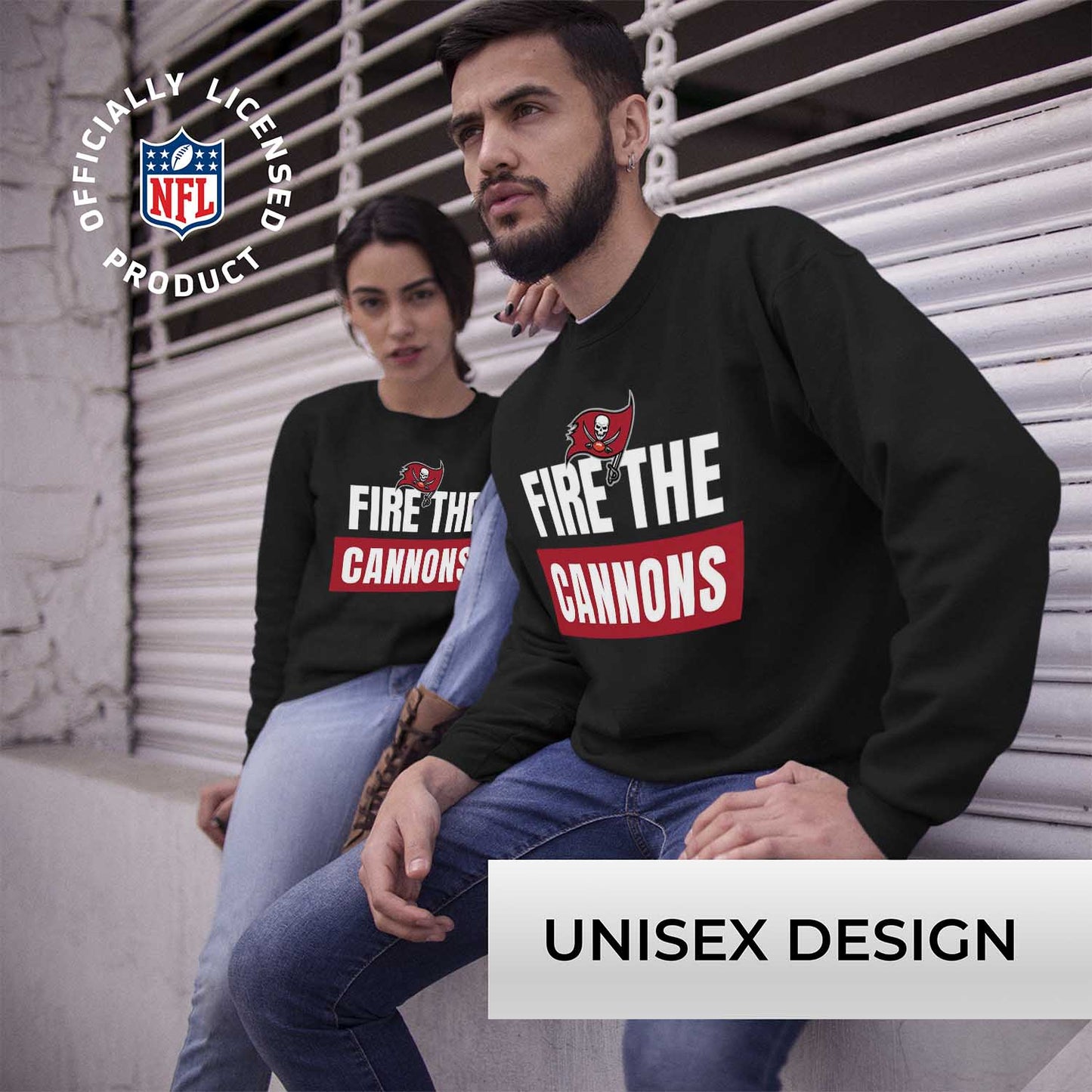 Tampa Bay Buccaneers NFL Adult Slogan Crewneck Sweatshirt - Black