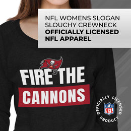 Tampa Bay Buccaneers NFL Womens Team Slogan Crew Neck - Black