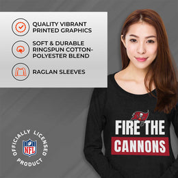 Tampa Bay Buccaneers NFL Womens Team Slogan Crew Neck - Black
