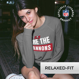 Tampa Bay Buccaneers NFL Womens Team Slogan Crew Neck - Sport Gray