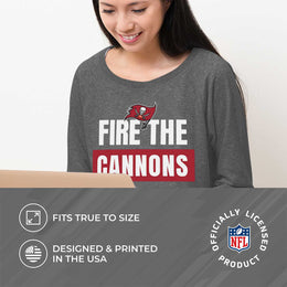 Tampa Bay Buccaneers NFL Womens Team Slogan Crew Neck - Sport Gray