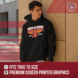 Tampa Bay Buccaneers NFL Adult Unisex Vintage Block Ultra Soft Fleece Hooded Sweatshirt - Black