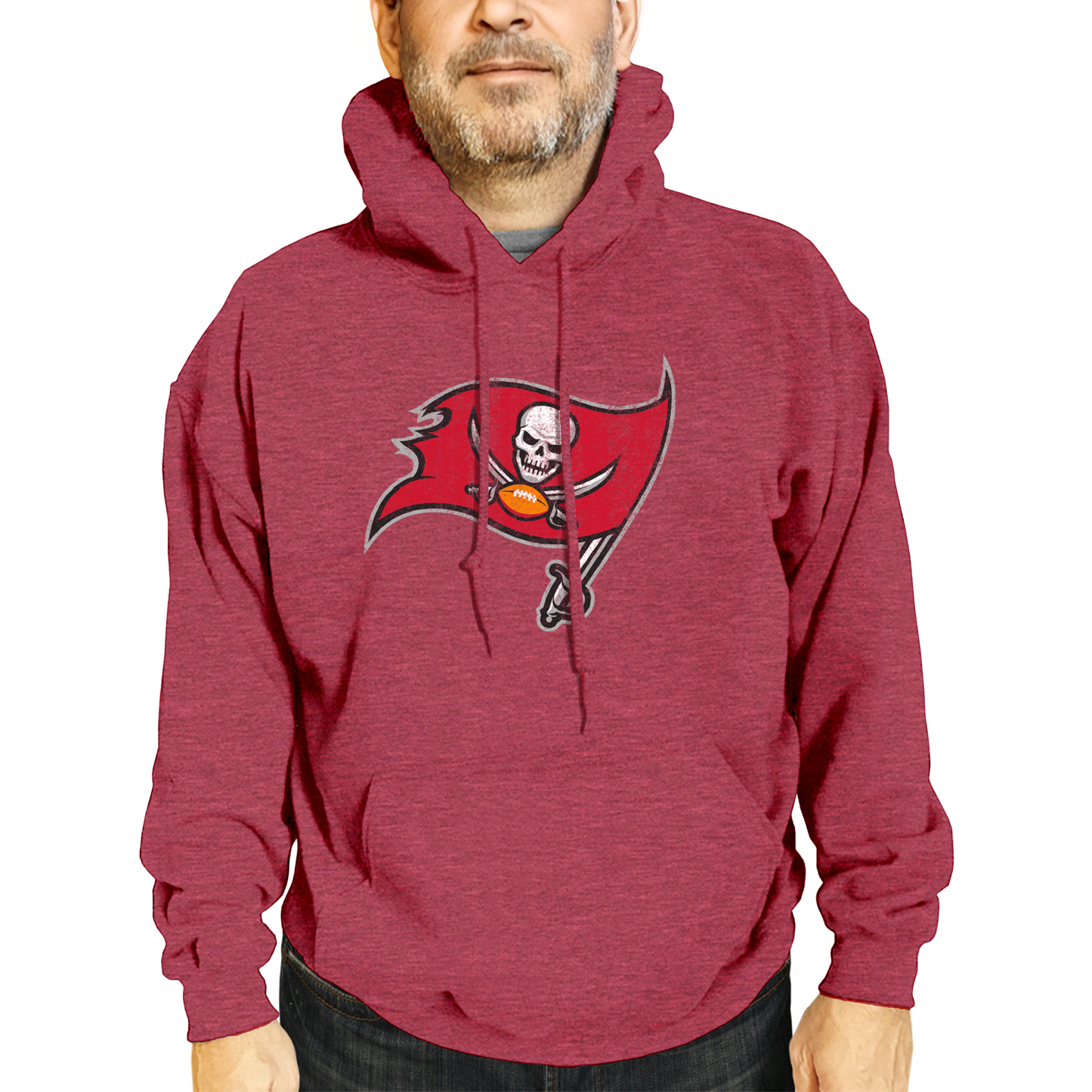 Tampa Bay Buccaneers NFL Adult Unisex Modern Throwback Ultra Soft Fleece Hooded Sweatshirt - Red
